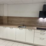 meubles bas, évier, plaque, hotte